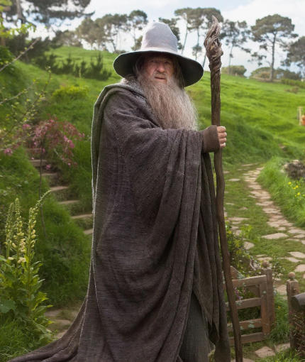 Il mago Gandalf nella grande interpretazione cinematografica di Ian McKellan - Immagine utilizzata per uso di critica o di discussione ex articolo 70 comma 1 della legge 22 aprile 1941 n. 633, fonte Internet